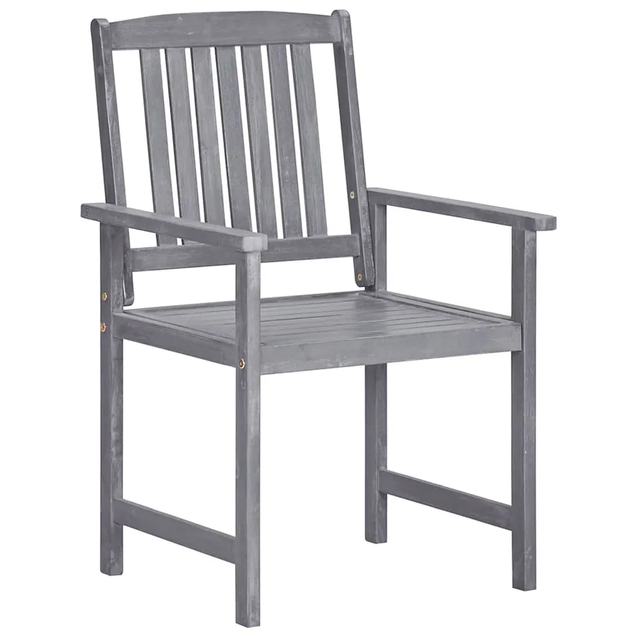 Chaises de jardin lot de 4 Bois massif d'acacia Gris - 2