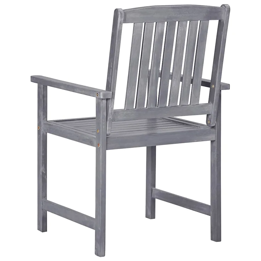 Chaises de jardin lot de 4 Bois massif d'acacia Gris - 3