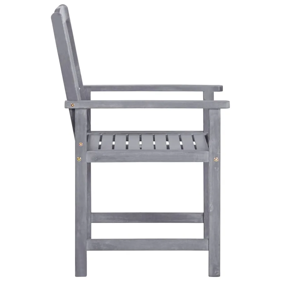 Chaises de jardin lot de 4 Bois massif d'acacia Gris - 4