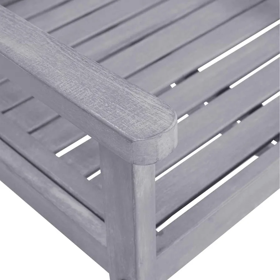 Chaises de jardin lot de 4 Bois massif d'acacia Gris - 6