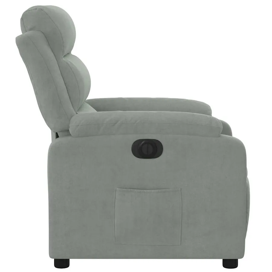 Fauteuil inclinable électrique gris clair velours - 10