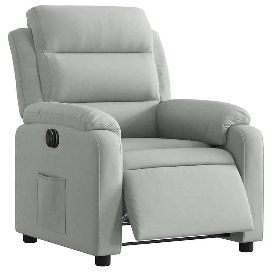 Fauteuil inclinable électrique gris clair velours - 3