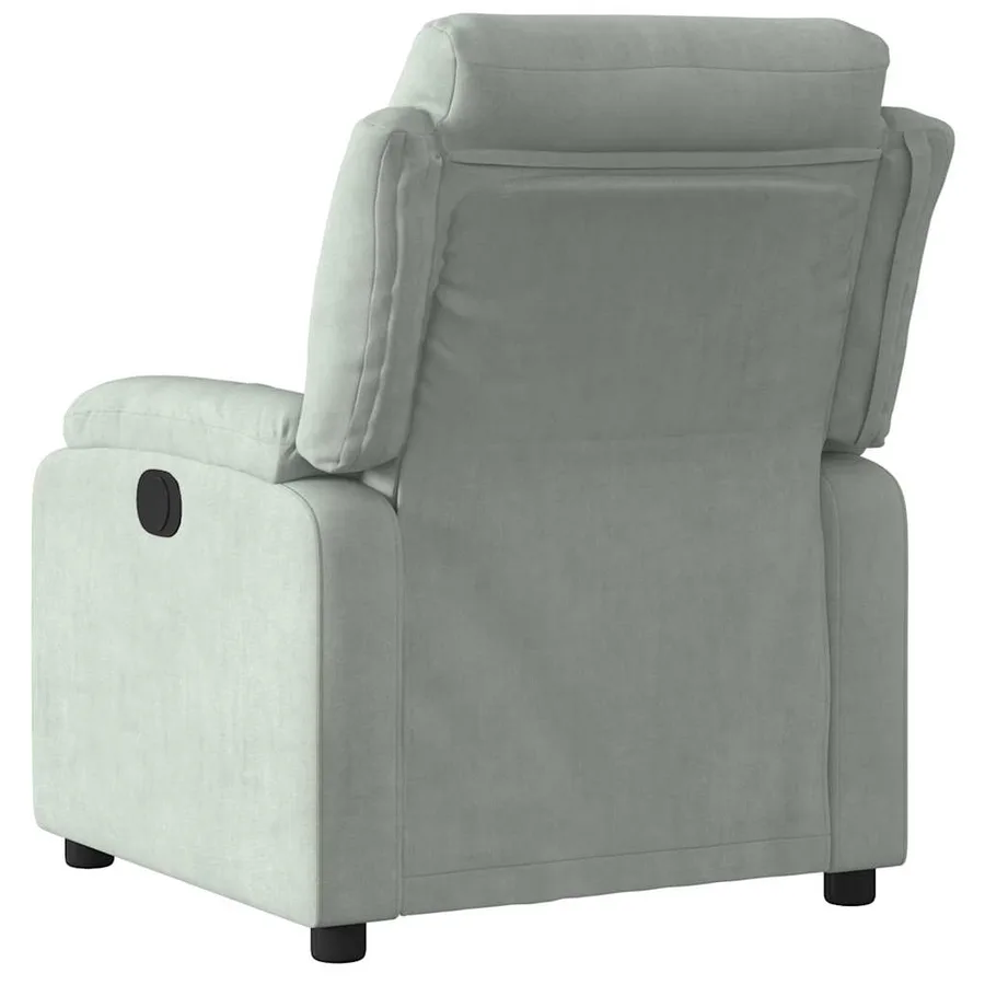 Fauteuil inclinable électrique gris clair velours - 5