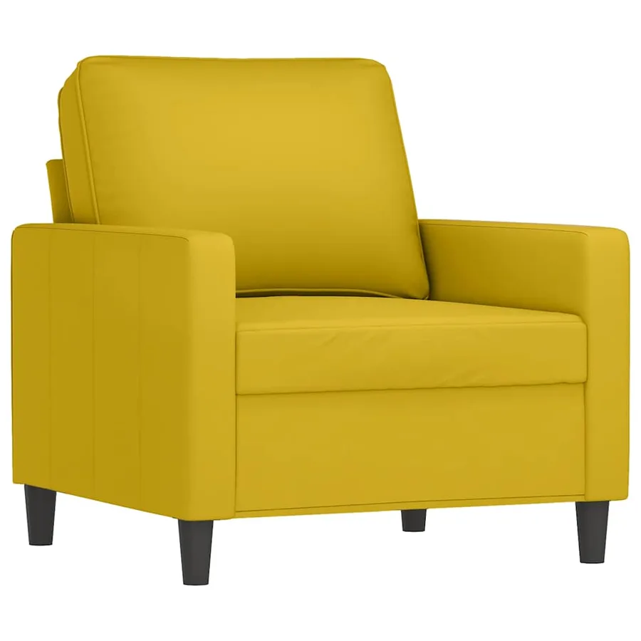 Ensemble de canapés 3 pcs avec coussins Jaune Velours - 3