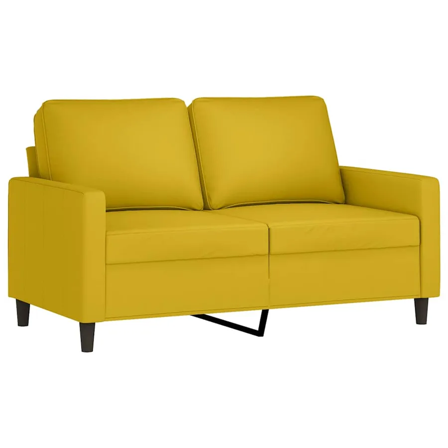 Ensemble de canapés 3 pcs avec coussins Jaune Velours - 4