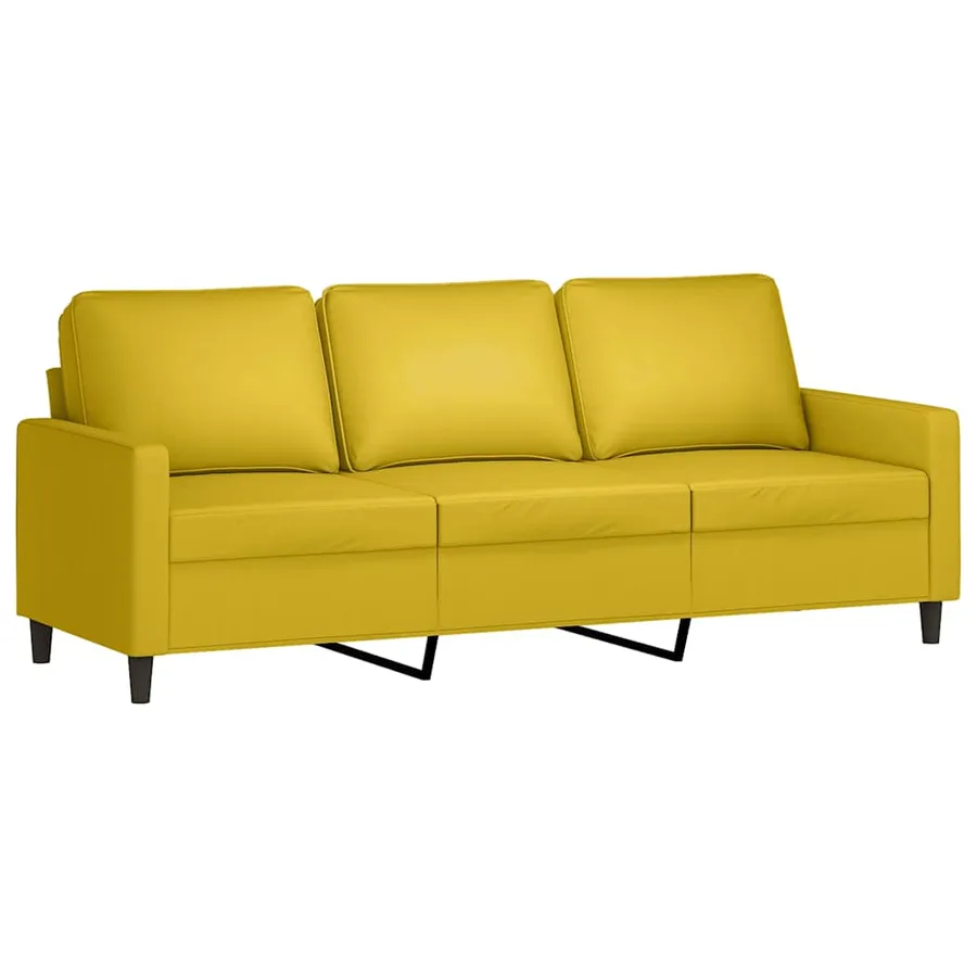 Ensemble de canapés 3 pcs avec coussins Jaune Velours - 5