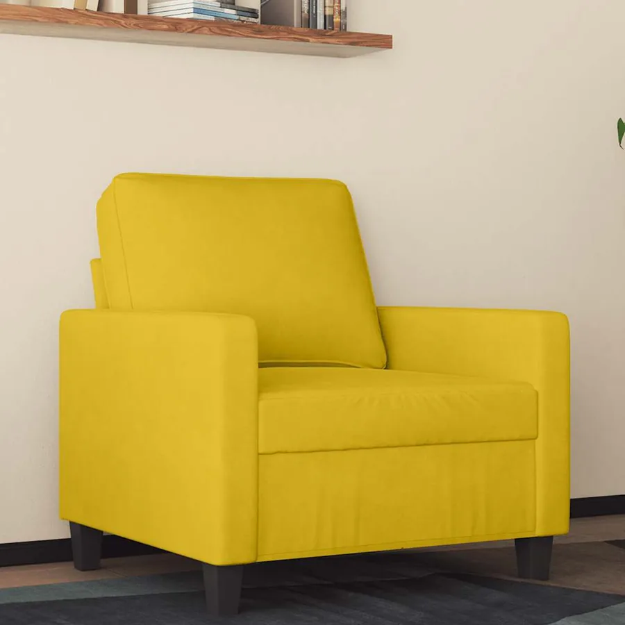 Fauteuil Jaune 60 cm Velours