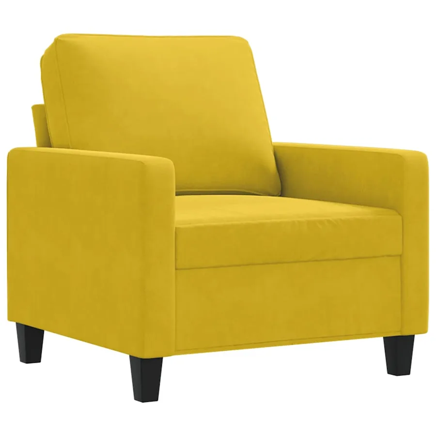 Fauteuil Jaune 60 cm Velours - 2
