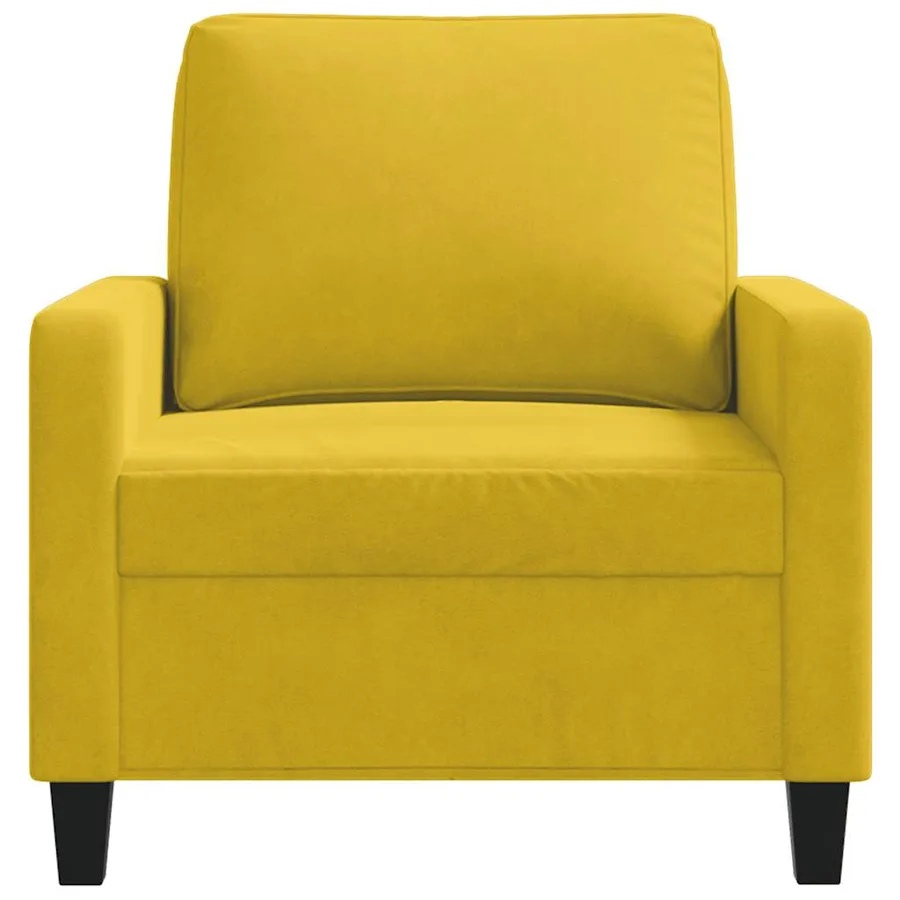 Fauteuil Jaune 60 cm Velours - 4