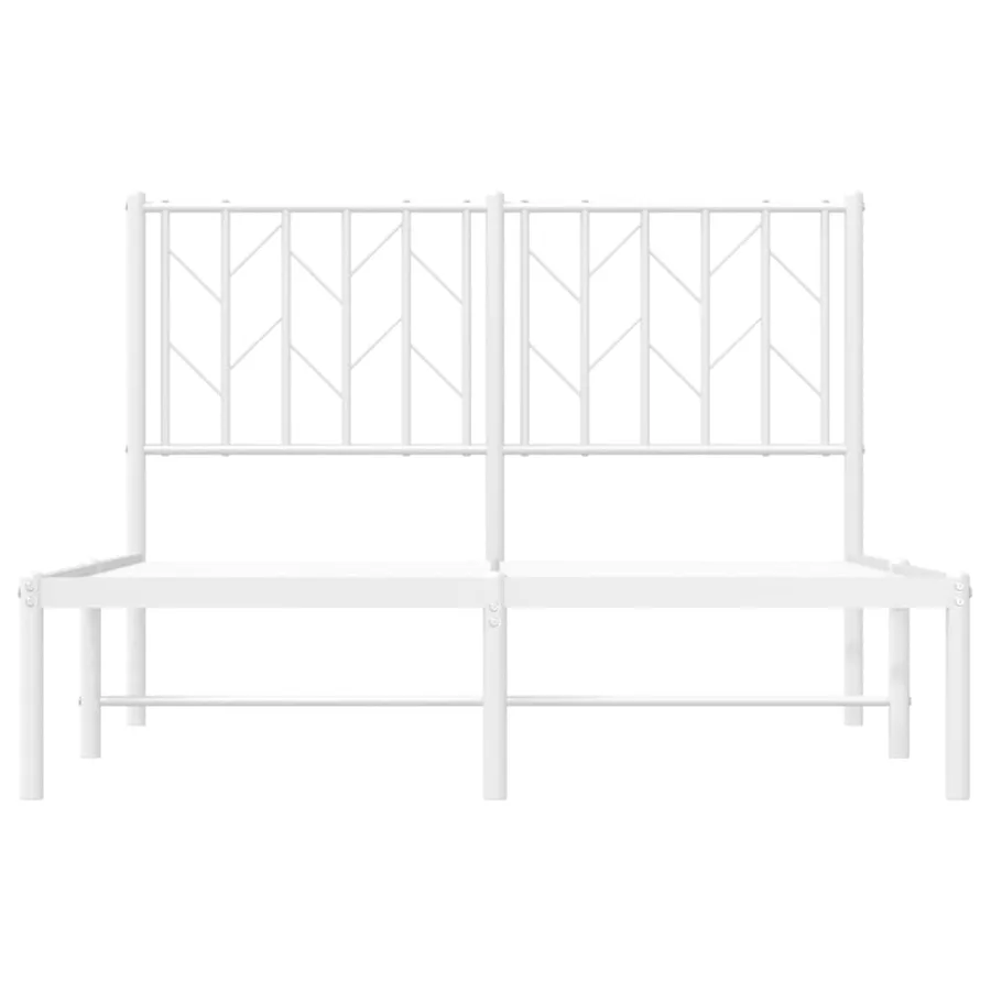 Cadre de lit métal sans matelas et tête de lit blanc 120x200 cm - 5