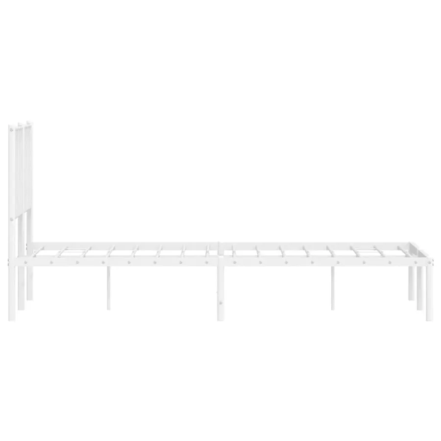 Cadre de lit métal sans matelas et tête de lit blanc 120x200 cm - 6