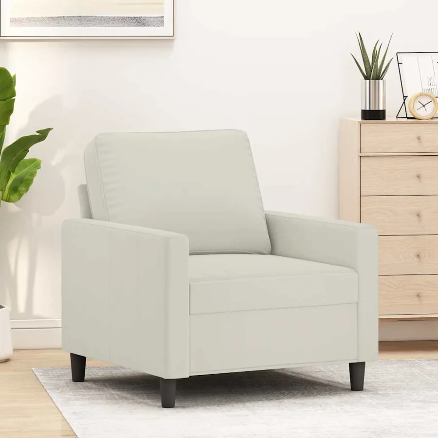 Fauteuil Crème 60 cm Velours