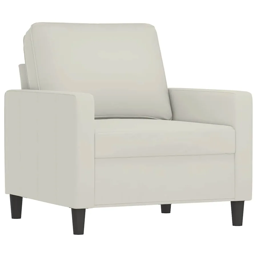 Fauteuil Crème 60 cm Velours - 2