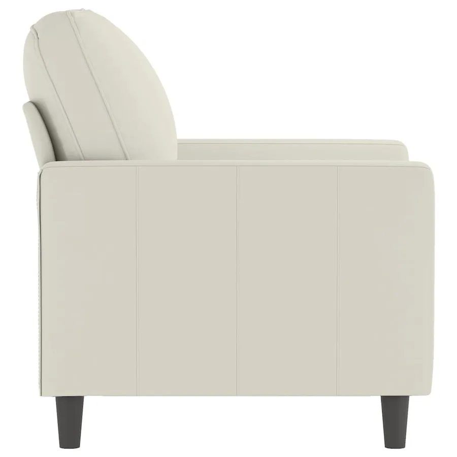Fauteuil Crème 60 cm Velours - 4