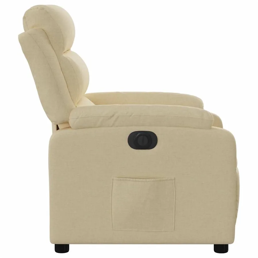 Fauteuil inclinable électrique Crème Tissu - 10