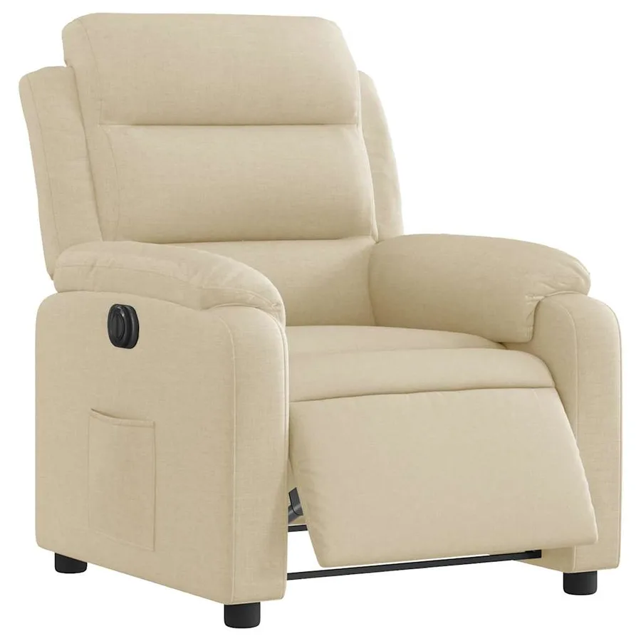 Fauteuil inclinable électrique Crème Tissu - 3