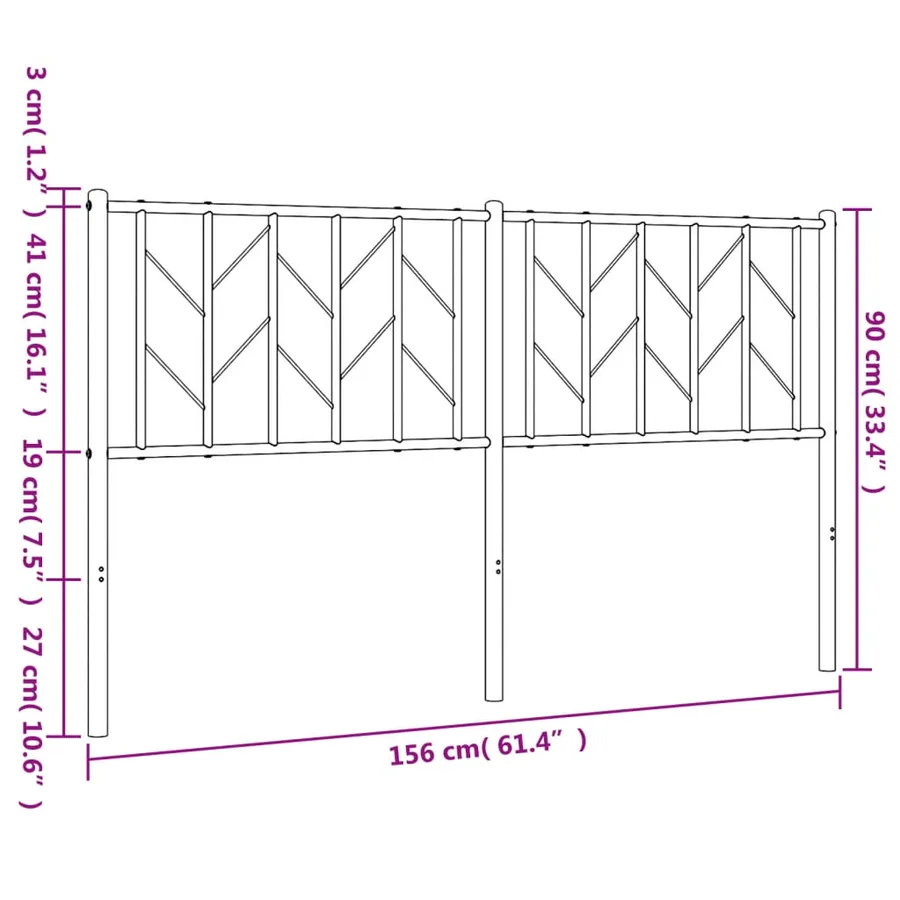 Tête de lit de remplacement métal noir 150 cm - 7