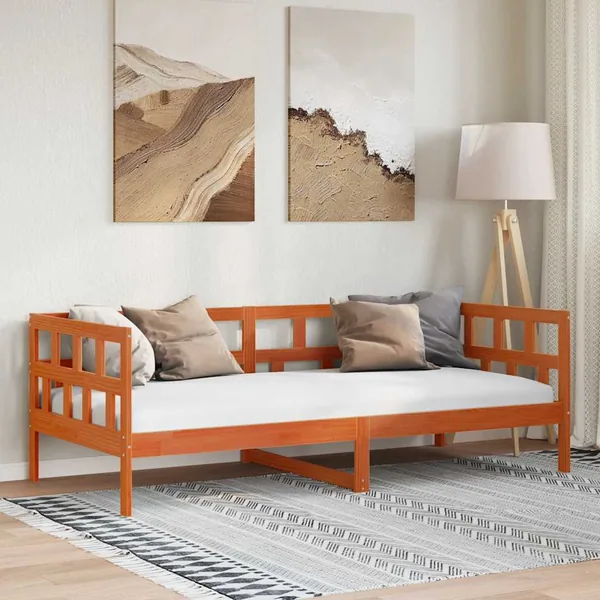 Lit de jour sans matelas cire marron 90x200 cm bois pin massif