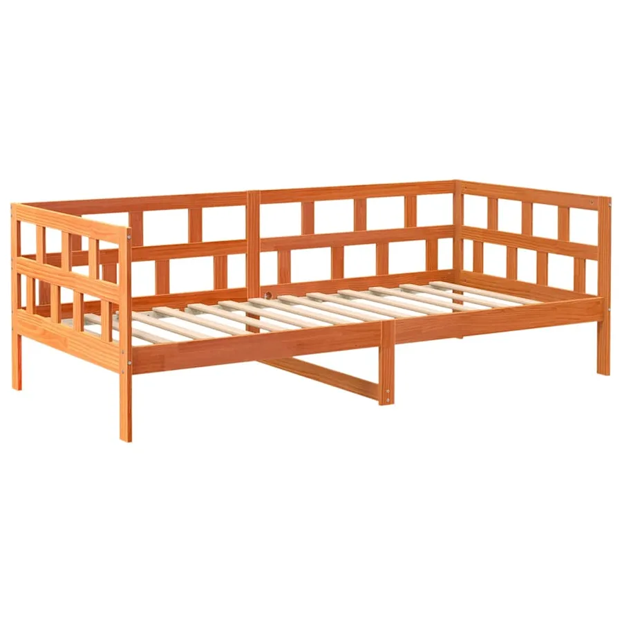 Lit de jour sans matelas cire marron 90x200 cm bois pin massif - 2
