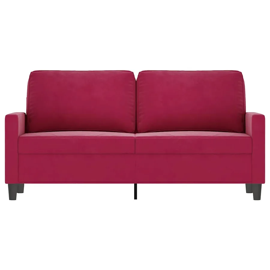 Canapé à 2 places Rouge bordeaux 140 cm Velours - 3