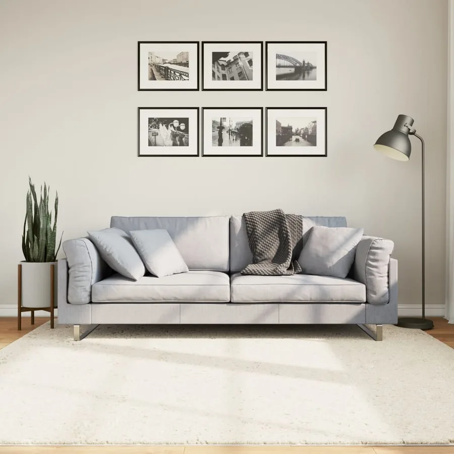 Tapis OVIEDO à poils courts beige 200x200 cm