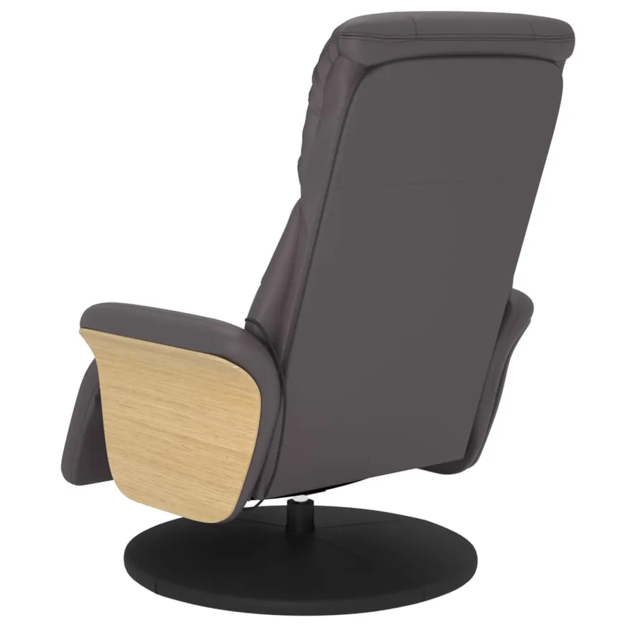 Fauteuil inclinable de massage repose-pieds gris similicuir - 6
