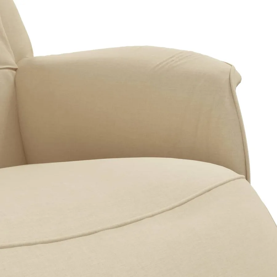 Fauteuil inclinable avec repose-pied crème tissu - 7