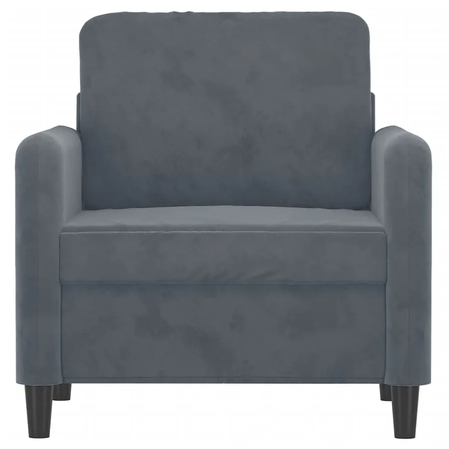 Fauteuil Gris foncé 60 cm Velours - 3
