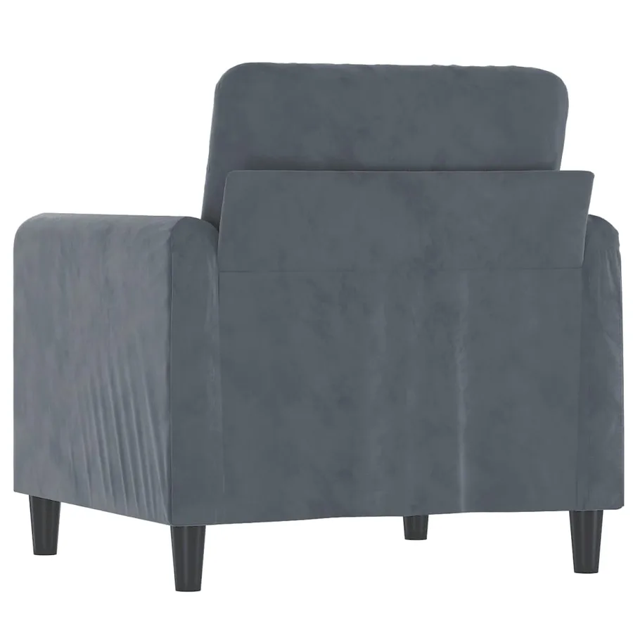 Fauteuil Gris foncé 60 cm Velours - 5