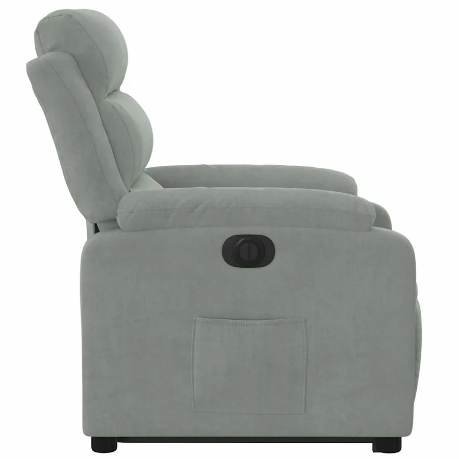 Fauteuil inclinable électrique gris clair velours - 10