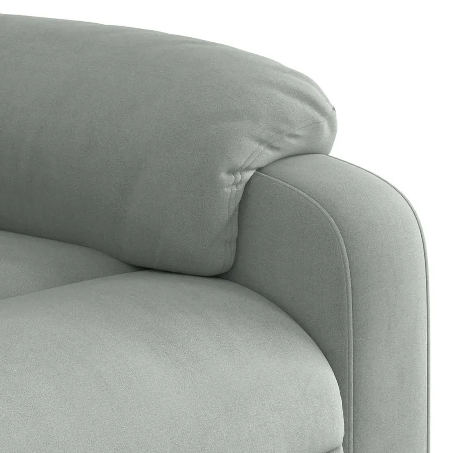 Fauteuil inclinable électrique gris clair velours - 12