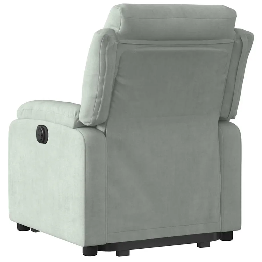Fauteuil inclinable électrique gris clair velours - 5