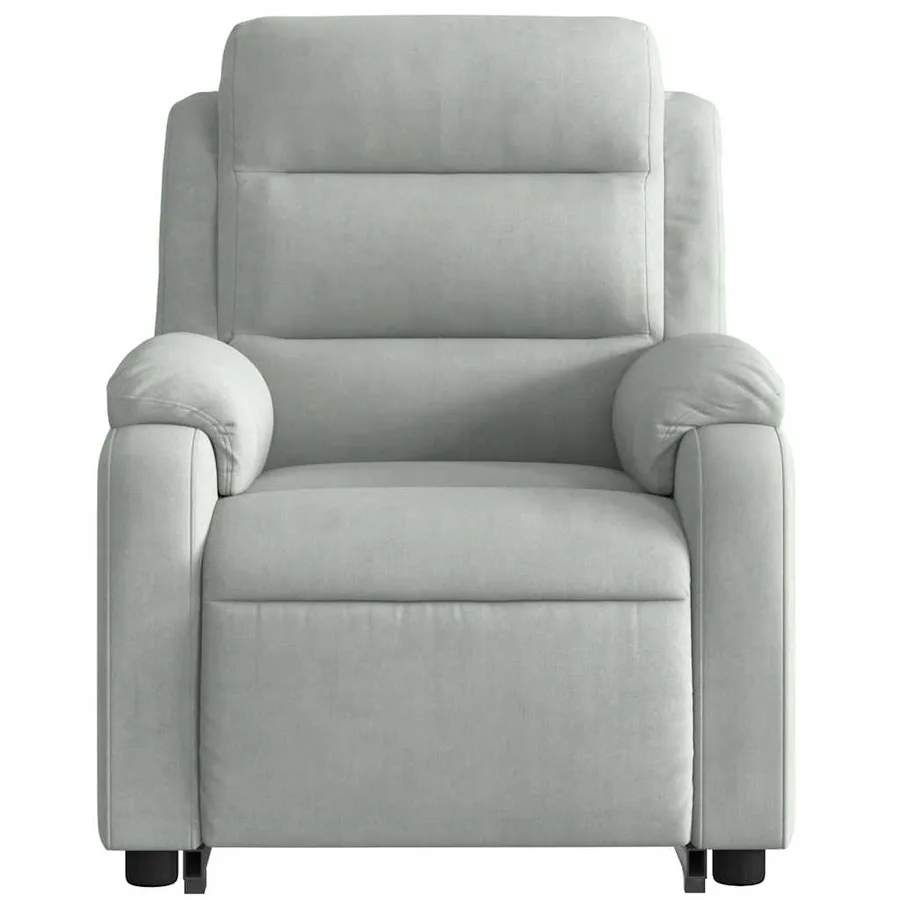 Fauteuil inclinable électrique gris clair velours - 9