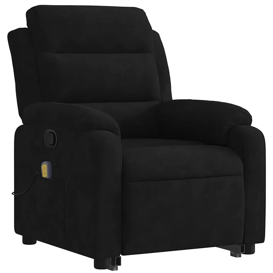 Fauteuil de massage inclinable Noir Velours - 4