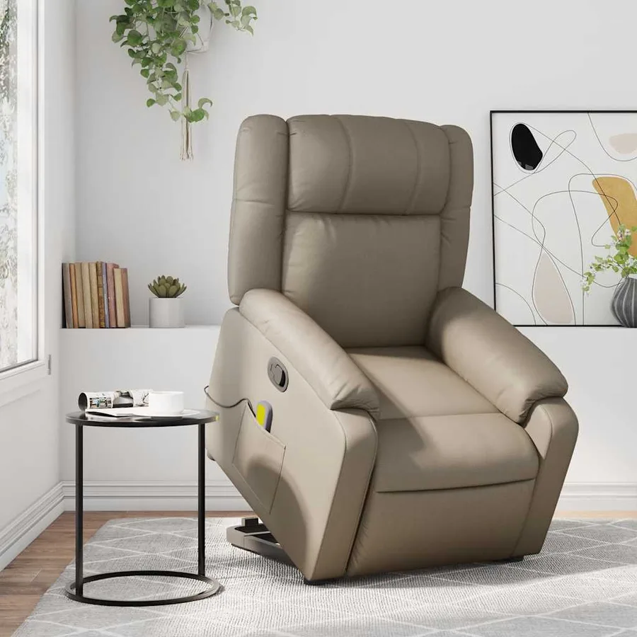 Fauteuil inclinable de massage Cappuccino Similicuir - 15