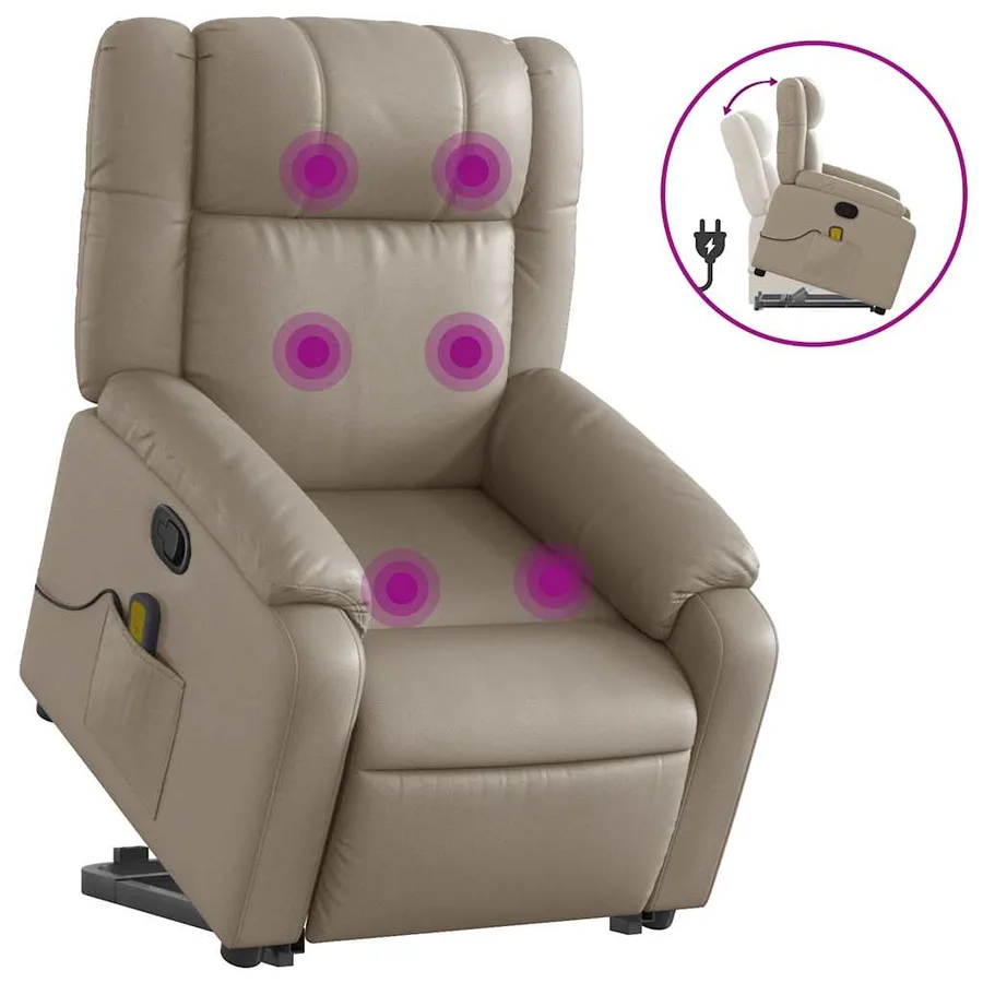 Fauteuil inclinable de massage Cappuccino Similicuir - 2