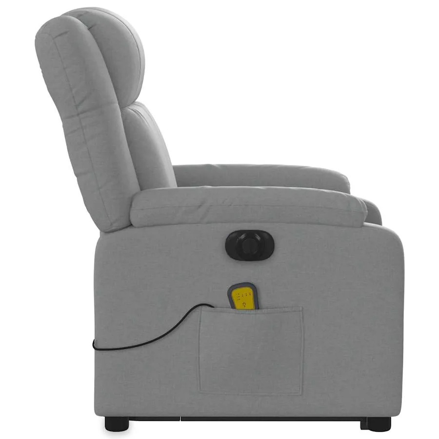 Fauteuil inclinable de massage électrique Gris clair Tissu - 10