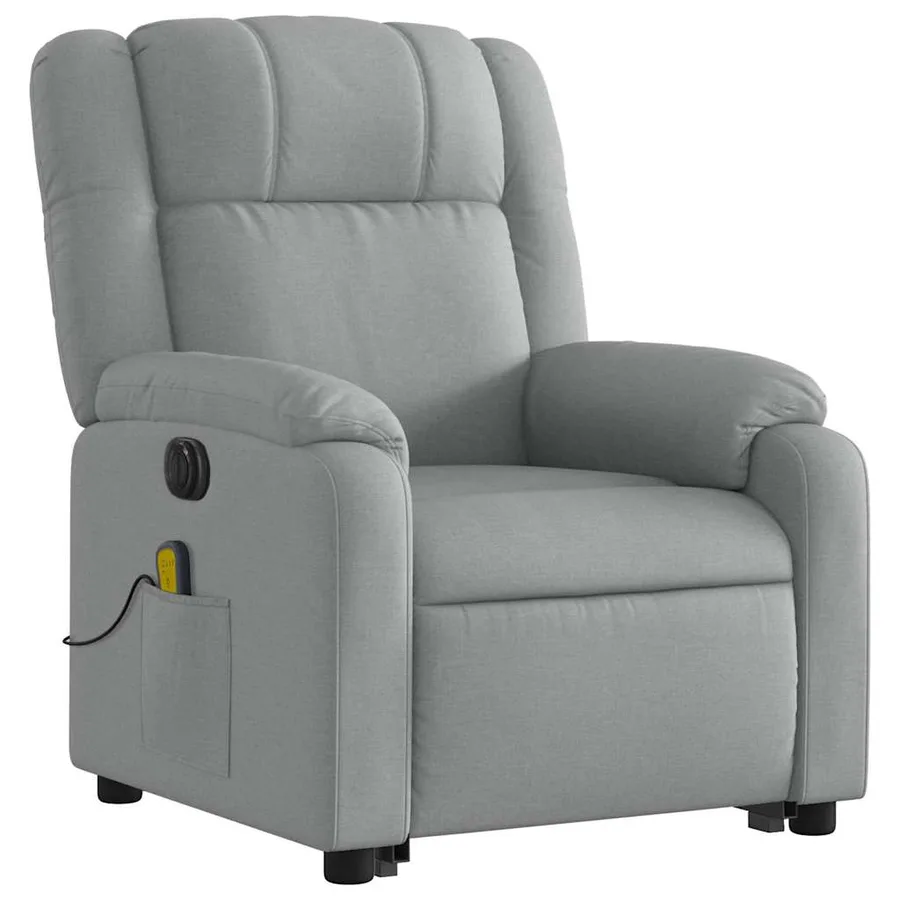 Fauteuil inclinable de massage électrique Gris clair Tissu - 4