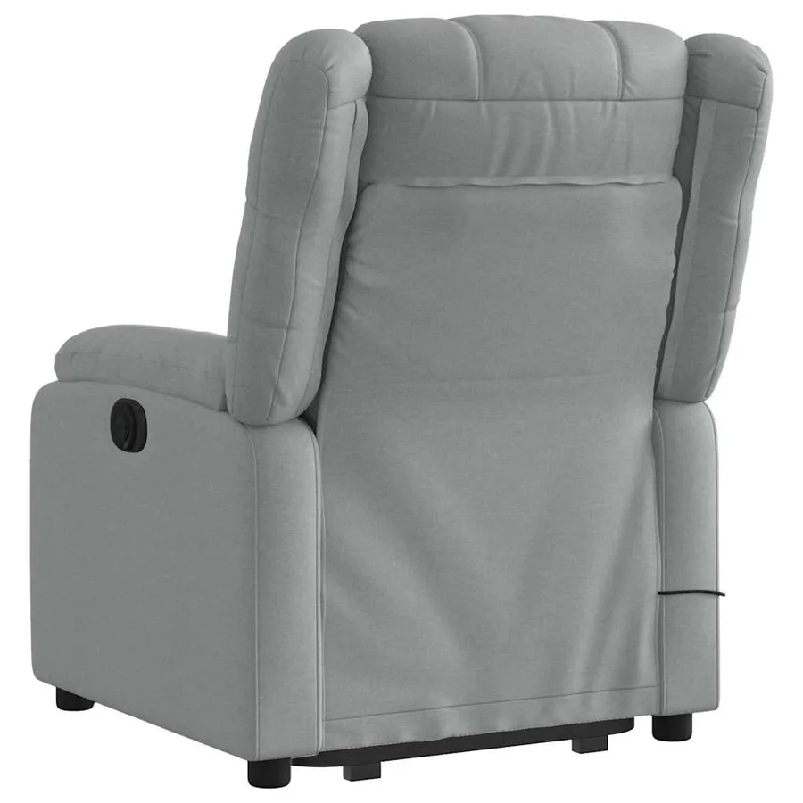 Fauteuil inclinable de massage électrique Gris clair Tissu - 5