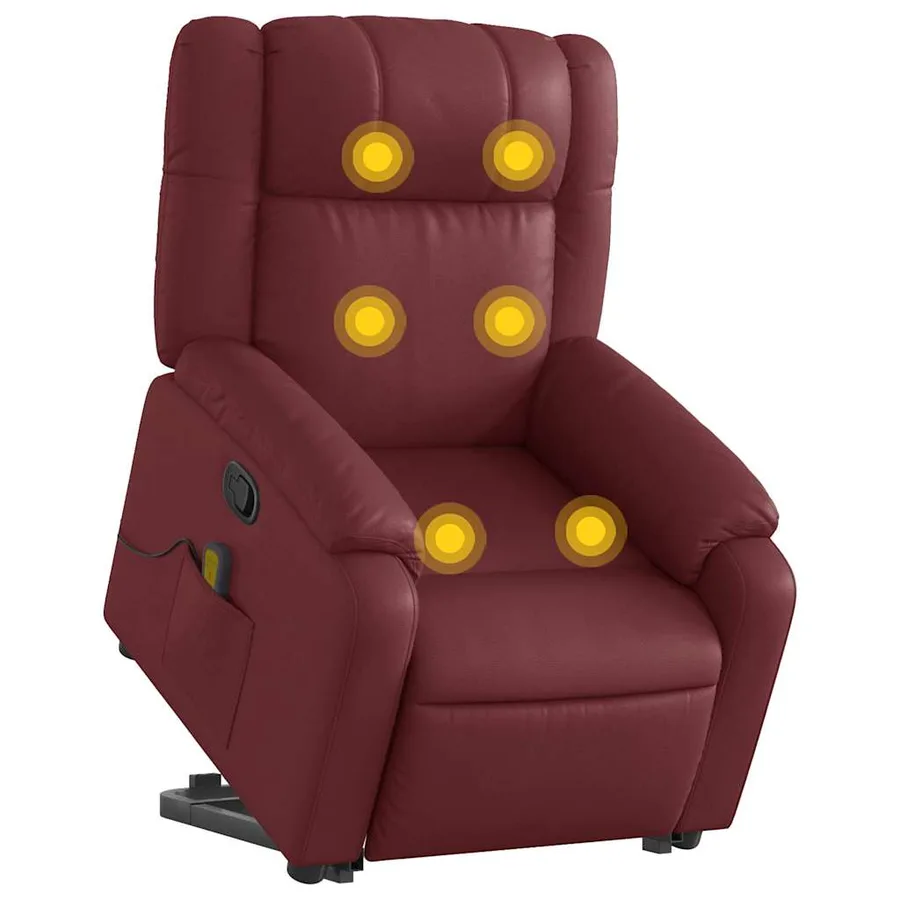Fauteuil inclinable de massage Rouge bordeaux Similicuir - 3