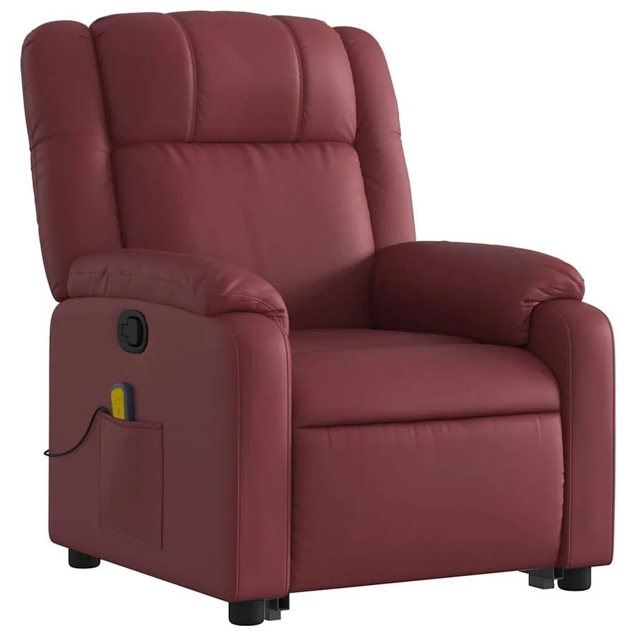 Fauteuil inclinable de massage Rouge bordeaux Similicuir - 4