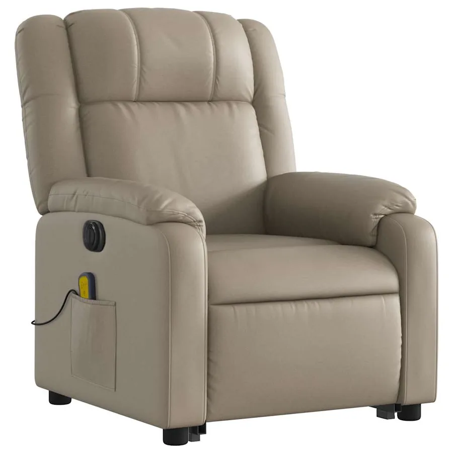 Fauteuil inclinable de massage électrique cappuccino similicuir - 4