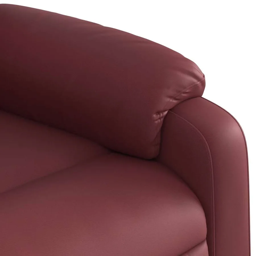 Fauteuil inclinable de massage électrique rouge bordeaux - 12