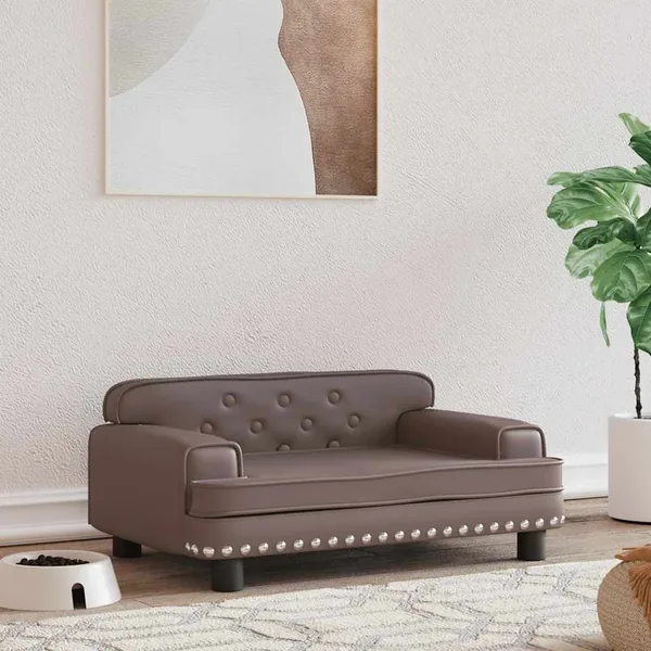Lit pour chien marron 70x45x30 cm similicuir