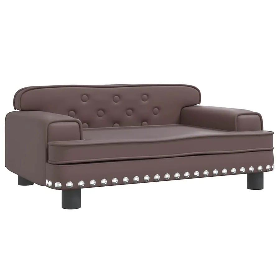 Lit pour chien marron 70x45x30 cm similicuir - 2