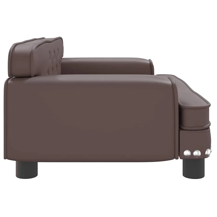 Lit pour chien marron 70x45x30 cm similicuir - 4
