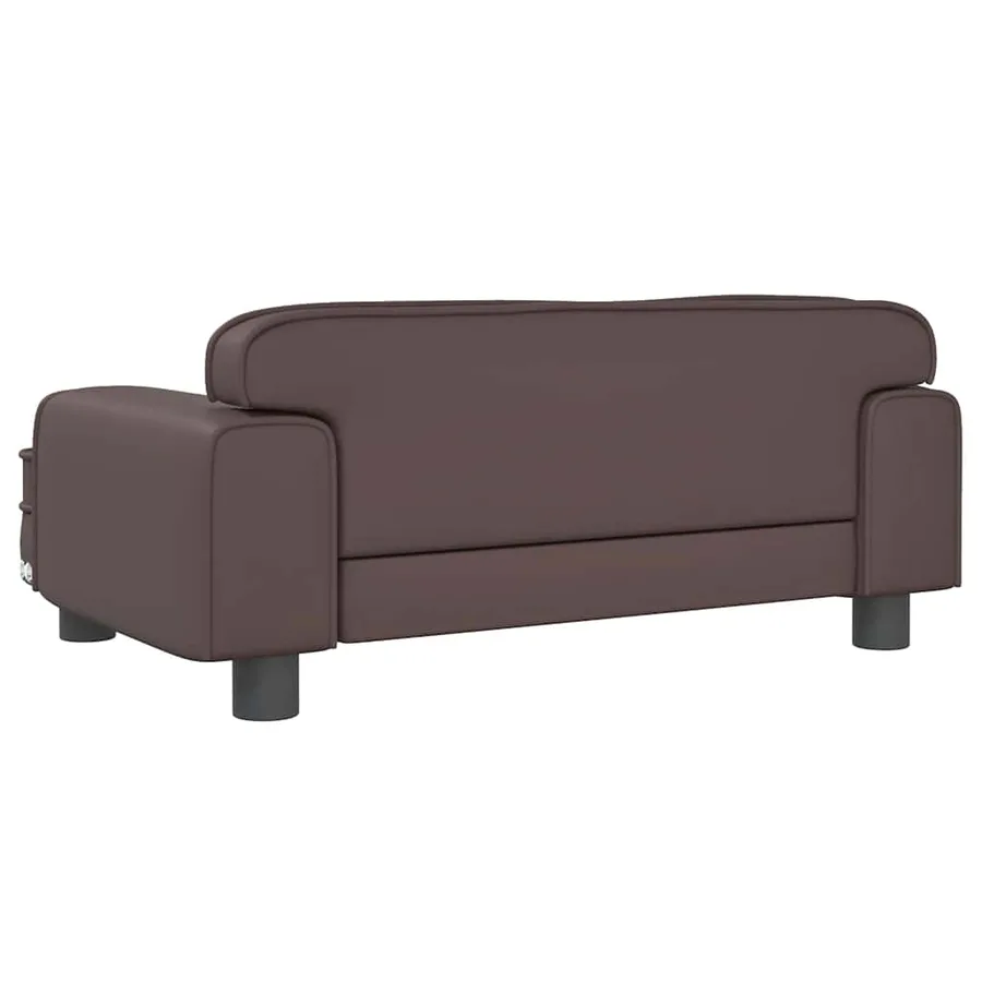 Lit pour chien marron 70x45x30 cm similicuir - 5