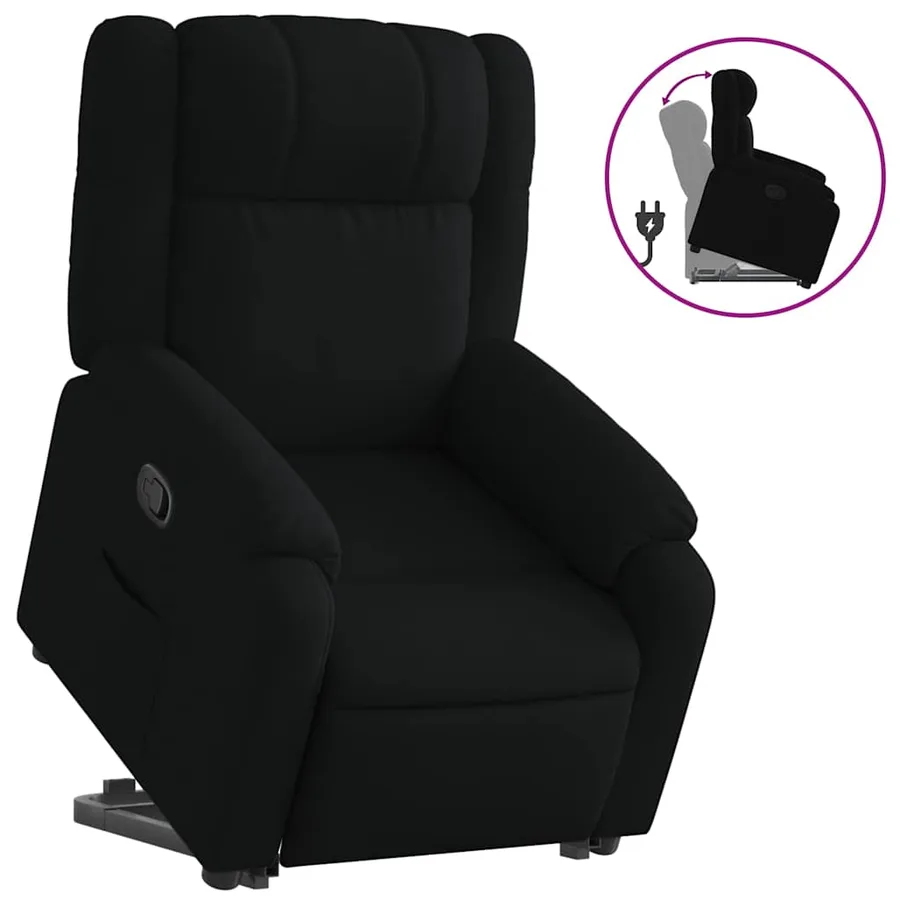 Fauteuil inclinable noir tissu - 2