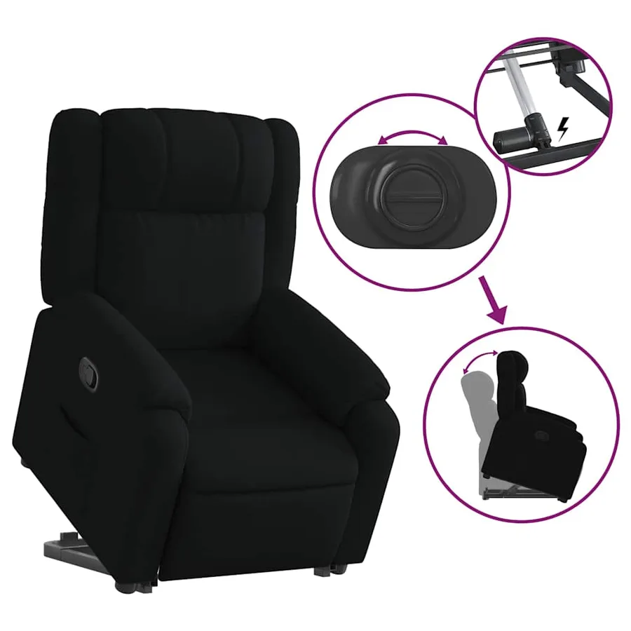 Fauteuil inclinable noir tissu - 6