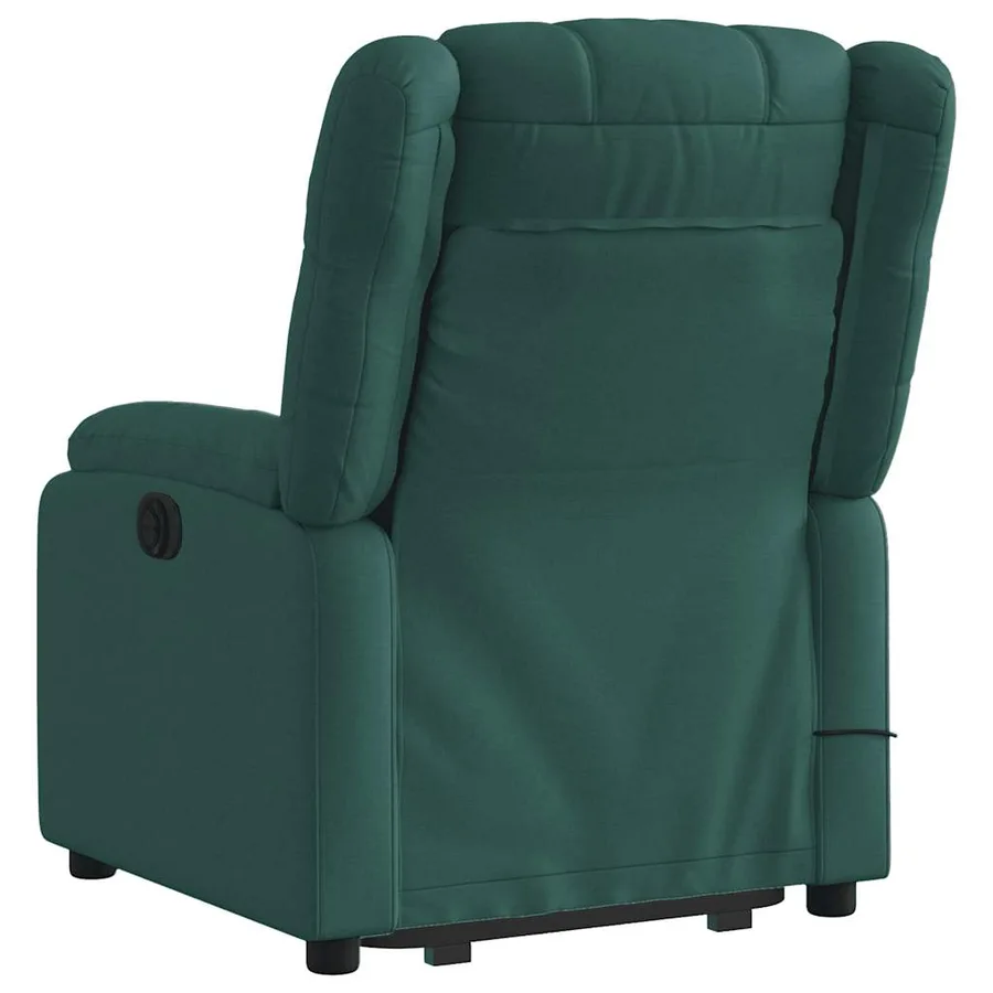 Fauteuil inclinable de massage électrique Vert foncé Tissu - 5